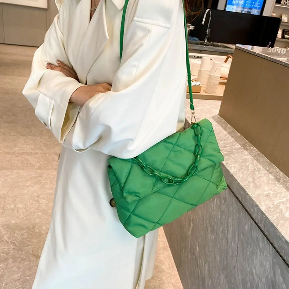 Хлопковая сумка через плечо Down Space в клетку с ромбами корейская на акриловой