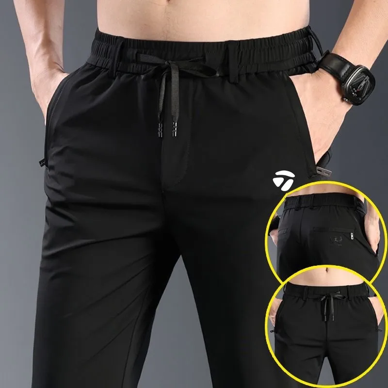 Summer Ultra Thin Breathable Golf Pants For Mens Ice Silk Quick Dry High elasticity Golf Wear Men Trousers Sports Long Pants Men