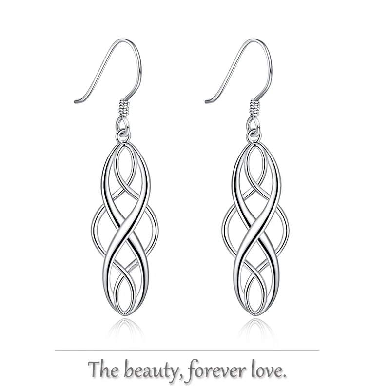 

Graceful Shape Earrings 925 Sterling Silver Jewelry Women Lady Girls Party Birthday Wedding Gift Decoration