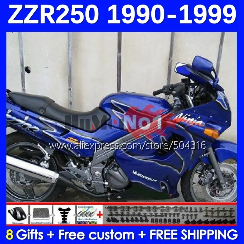 

Body Kit For KAWASAKI NINJA ZZR 250 ZZR-250 81MC.20 blue stock ZZR250 1990 1991 1992 1993 1994 1995 1996 1997 1998 1999 Fairing