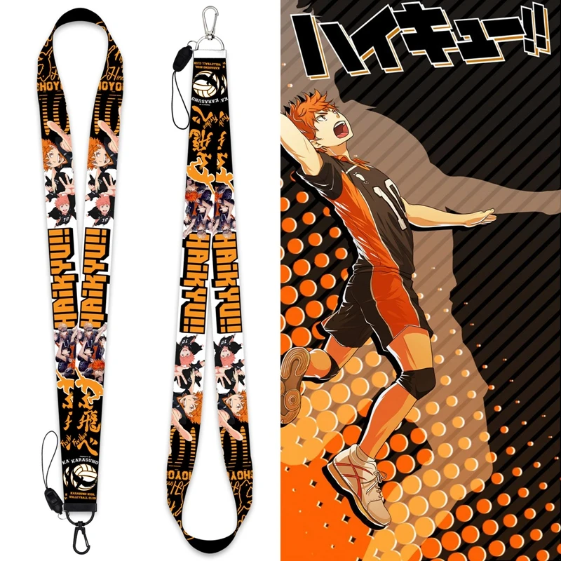 

Anime Haikyuu!! Volleyball Boys Polyester Lanyards For Keys Phone Neck Strap Hanging Rope Badge Holders Keychains Lanyard Rope