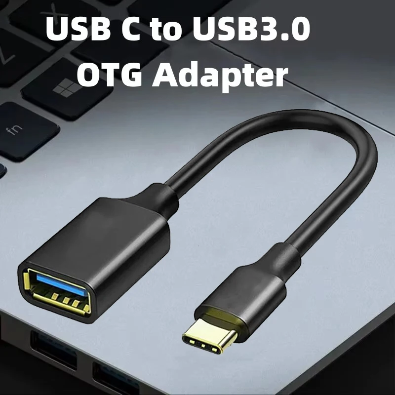 Фото Переходник с USB C на USB 3,0 OTG Type-C «папа» на USB «мама» №1