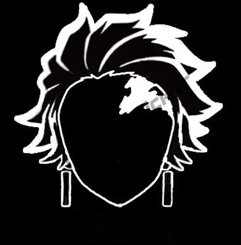 

Demon Slayer Anime Tanjiro Head Die Cut Decal for Cars Tablets Laptops Skateboards Stickers Styling Bumper Cover Accessories
