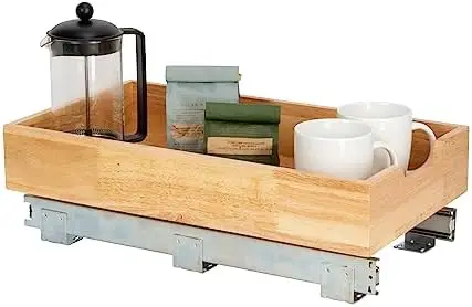 

Wood 1-Tier Sliding Cabinet Organizer 14.5-inch Wide