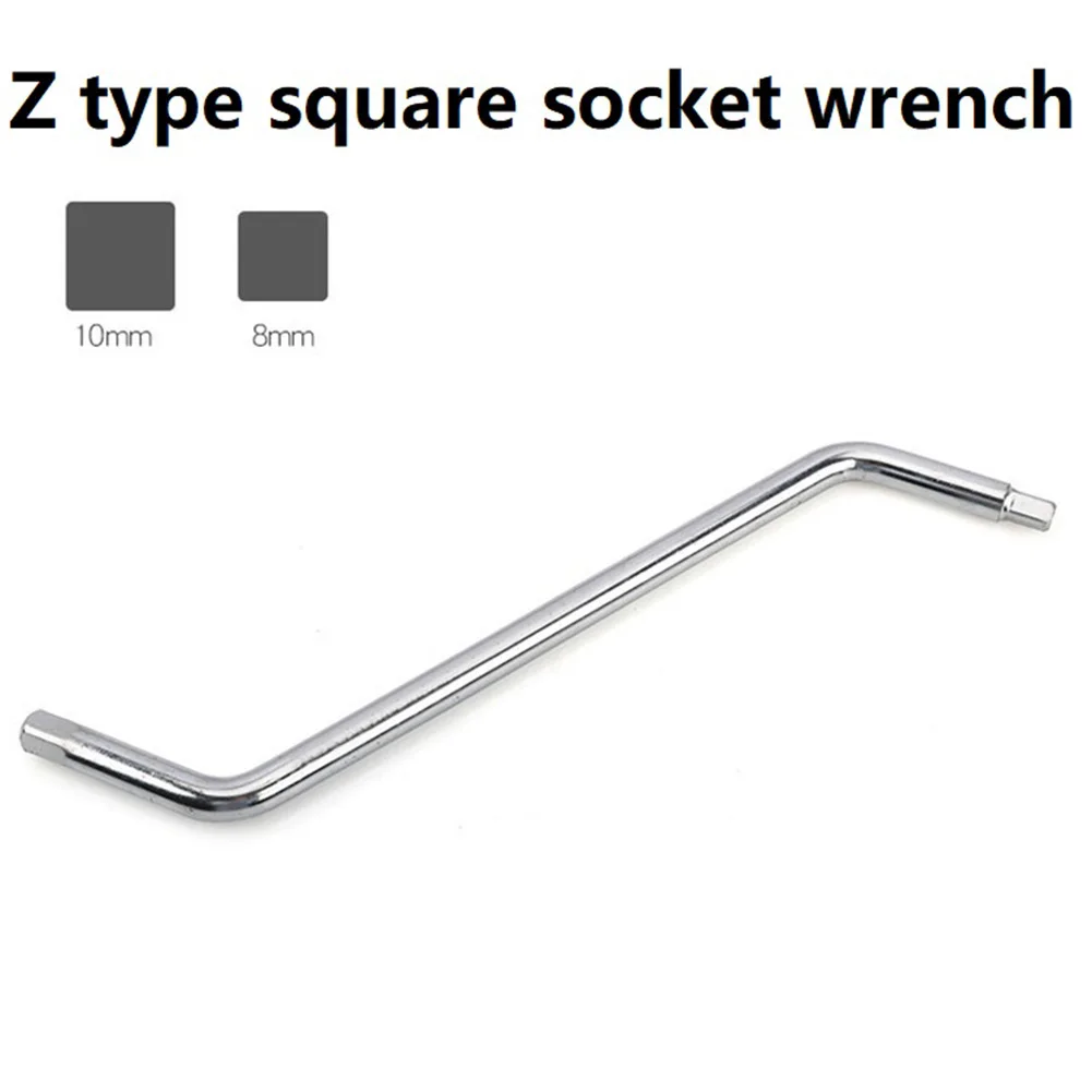 

8/10mm Double Head Square Wrench Z-Type Silver Metal Wrench 295mm Length Anti-rust For Workshop Repairing Cars Hand Tools