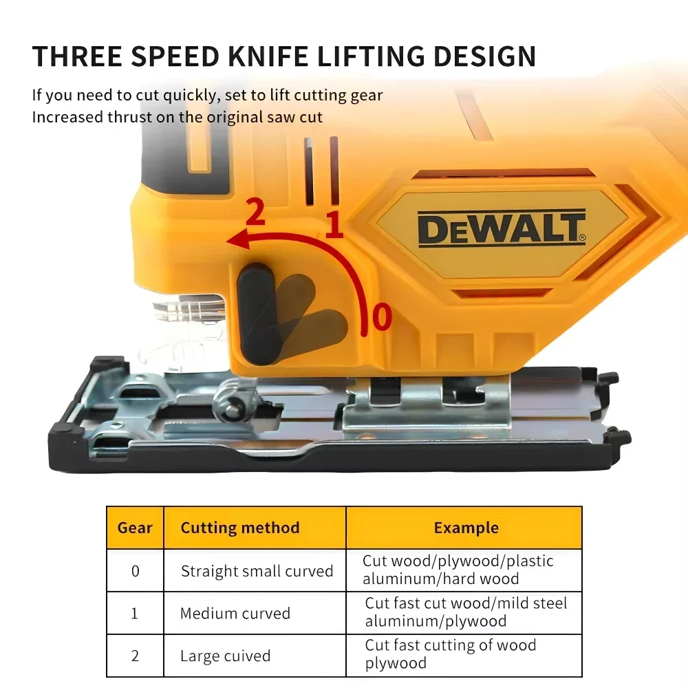 Бесщеточная кривая пила Dewalt 2700 об/мин 20 В аккумуляторная электрическая лобзик
