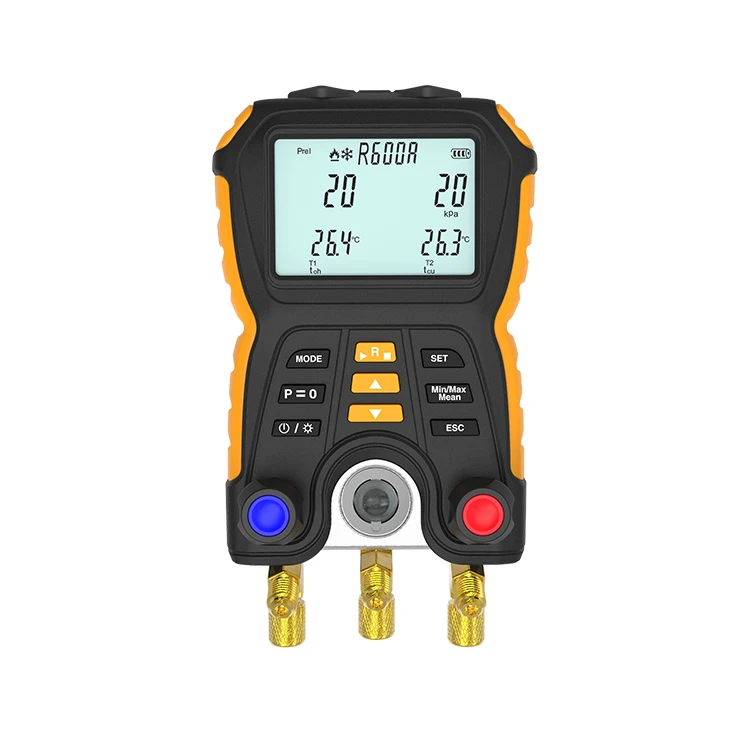 

HTI HT-750 Digital hvac vacuum manometer manifold refrigerant pressure gauge set temperature leakage air conditione tester meter