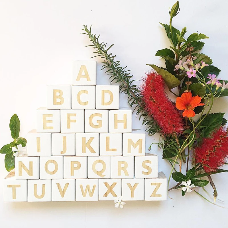 

Nordic Nursery Decor Personalized Baby Name Letters Wood Blocks Cubes Decor Baby Custom Kids Name Numbers Crafts Baby Room Decor