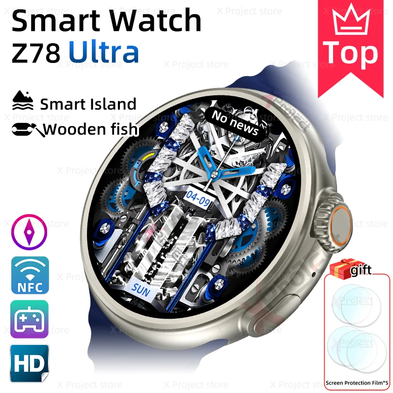 

Смарт-часы Z78 с AMOLED экраном и компасом, умные часы с измерением артериального давления для мужчин и женщин, часы pk HW3 HK5 hero Z3 DT3 DT4 PRO MAX