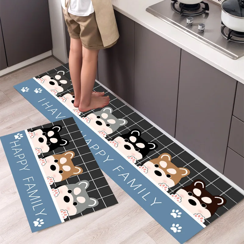 

Cartoon Kitchen Mat Home Entrance Doormat Hallway Bedroom Living Room Decorate Floor Carpet Balcony Bathroom Anti-Slip Long Rug