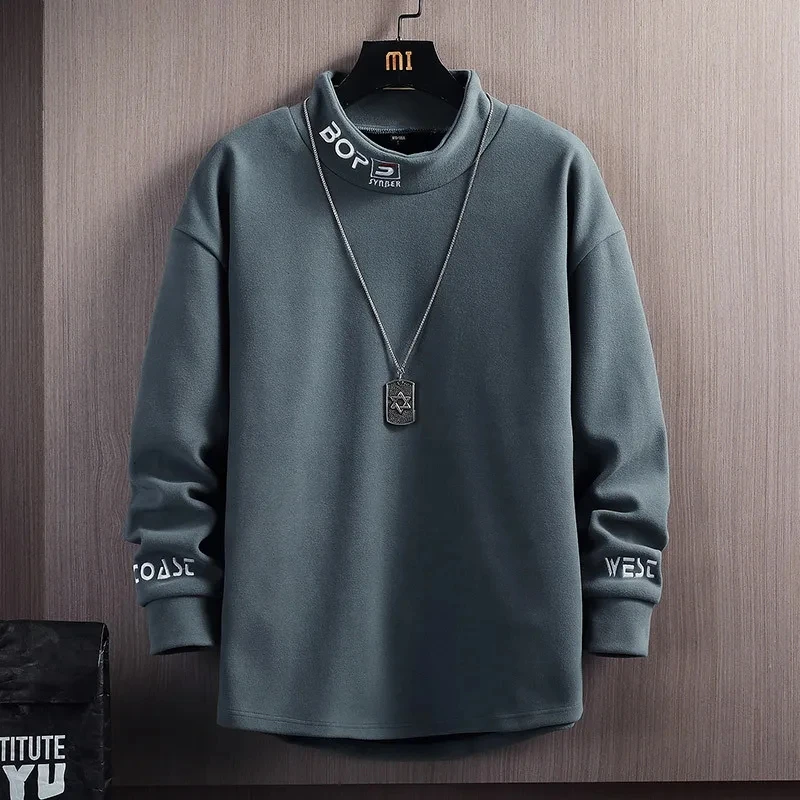 

Stand Collar Sweatshirts Hoodies Men Tops Spring Autumn Mens Embroidery Hip Hop Sweatshirt Loose Hoodie Men Casual Pullovers