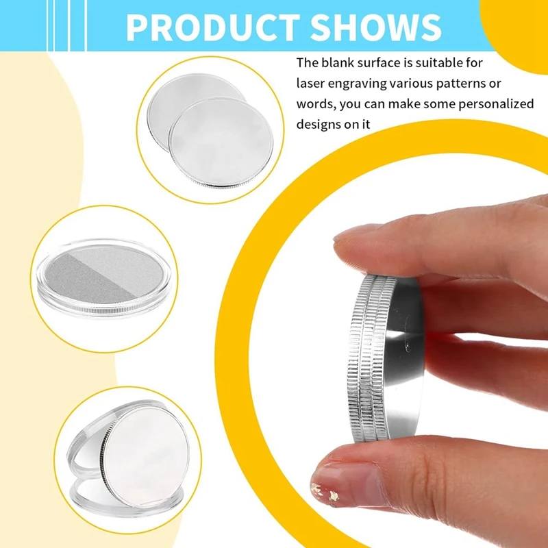 25 шт. пустая монета Challenge с резьбой по краям 40 мм серебряная металлическая ручная