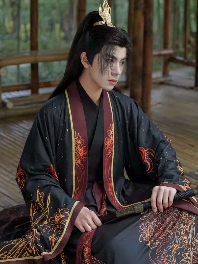 Оригинальный мужской костюм Hanfu от Weijin сезон весна-лето традиционный с винтажным