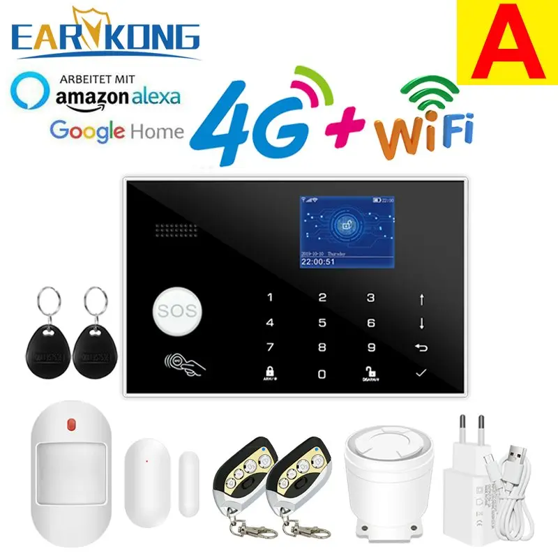 G54 Tuya Wi-Fi 4G Домашняя охранная сигнализация RFID-карта TFT Сенсорная клавиатура 11 языков Приложение Smart Life 433 МГц Беспроводной датчик татьяна алферова дар языков