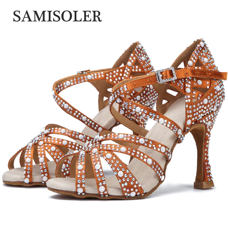 Samisoler dress shoes woman Latin Dance Shoes Women Satin Salsa Dancing Shoes For Woman Tango Jazz Ballroom dance shoes women