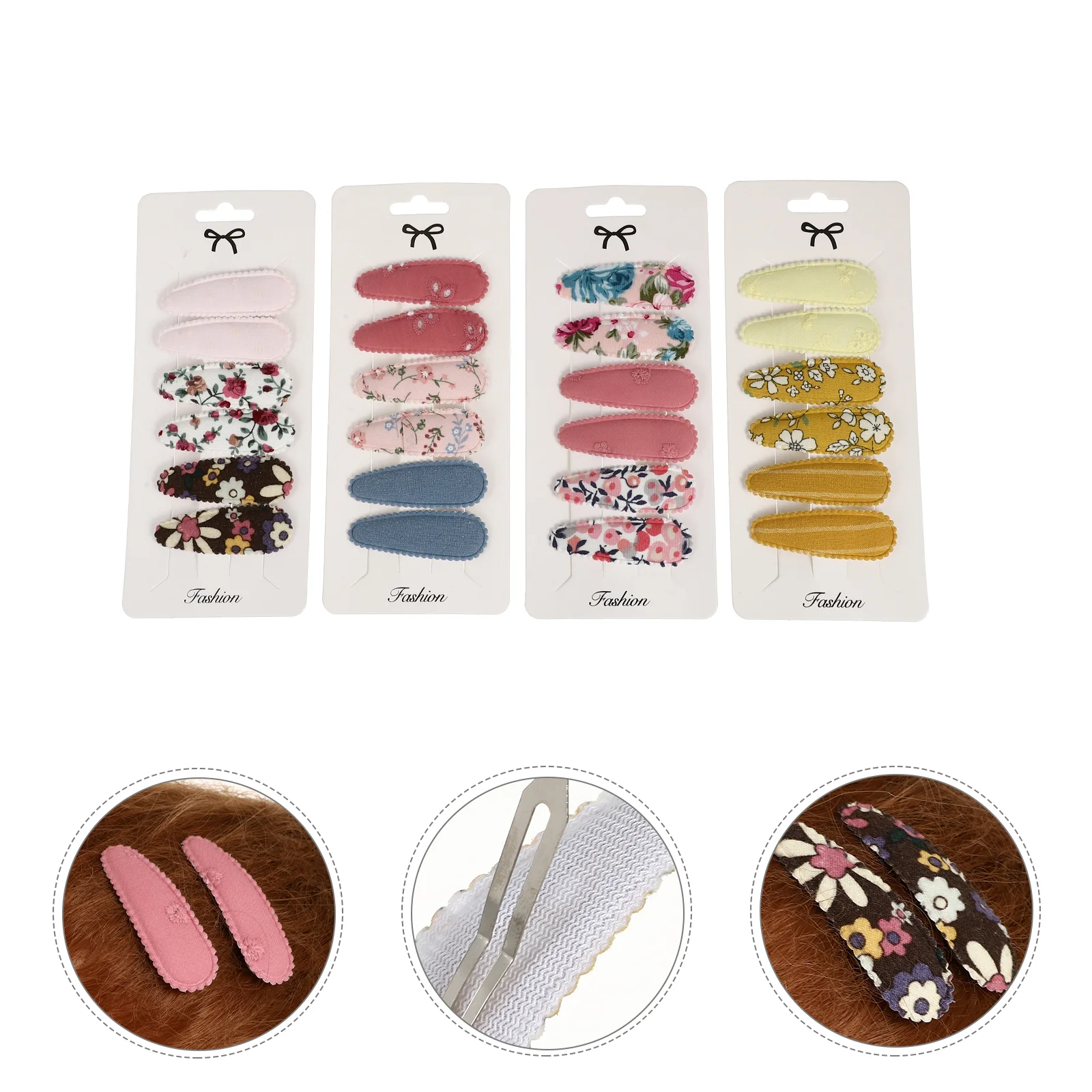 

24 Pcs Floral Fabric Hair Clips Girls Hairpin Wedding Tiara Barrettes Accessory Toddler Accessories