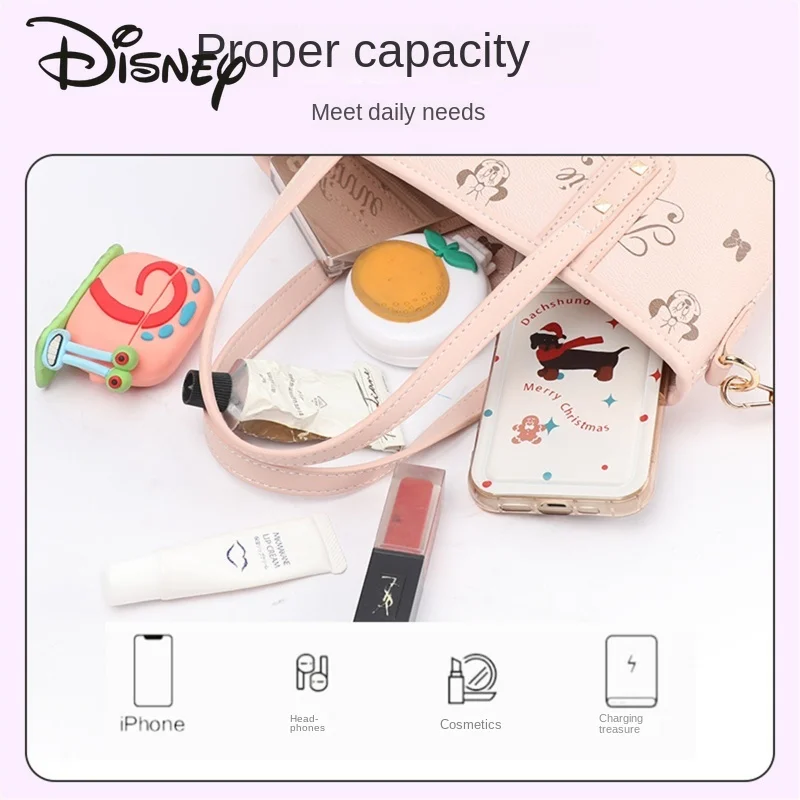 Disney Minnie New Women's Crossbody Bag Fashion High Quality Women's Shopping Shoulder Bag Classic Popular Girls' Handbag