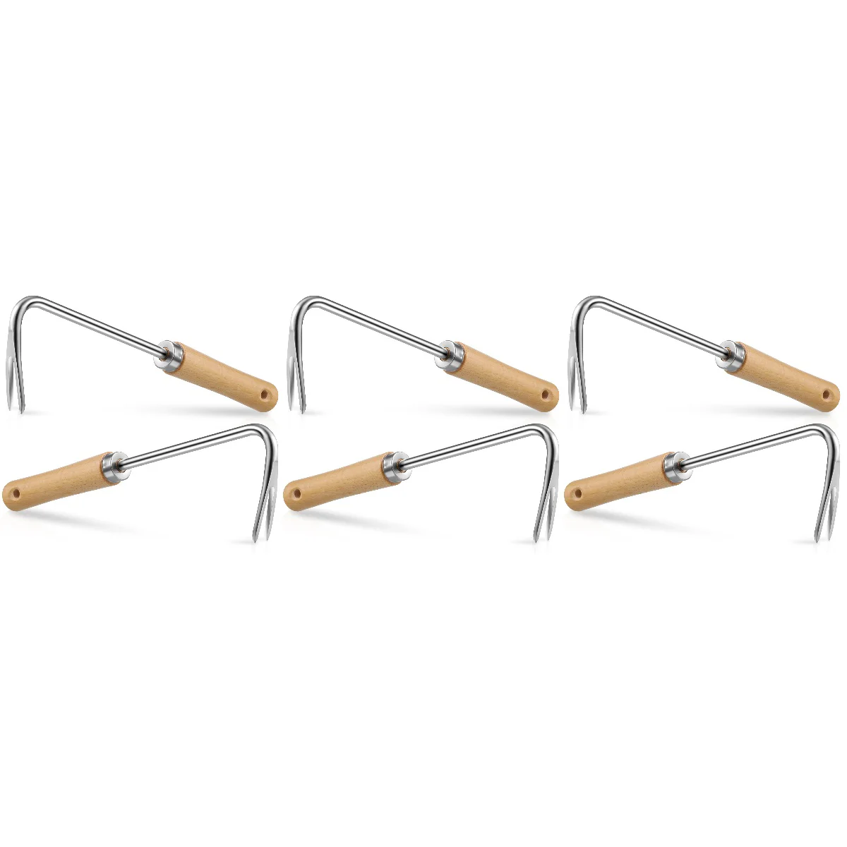 

6 шт. прочный садовый инструмент из нержавеющей стали с деревянной ручкой