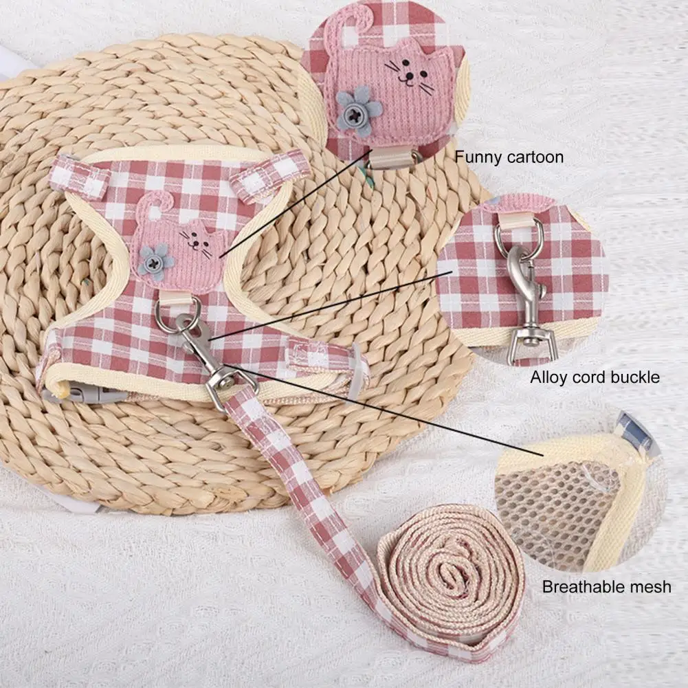 

Мягкая модная шлейка в клетку для кошек, 1 комплект