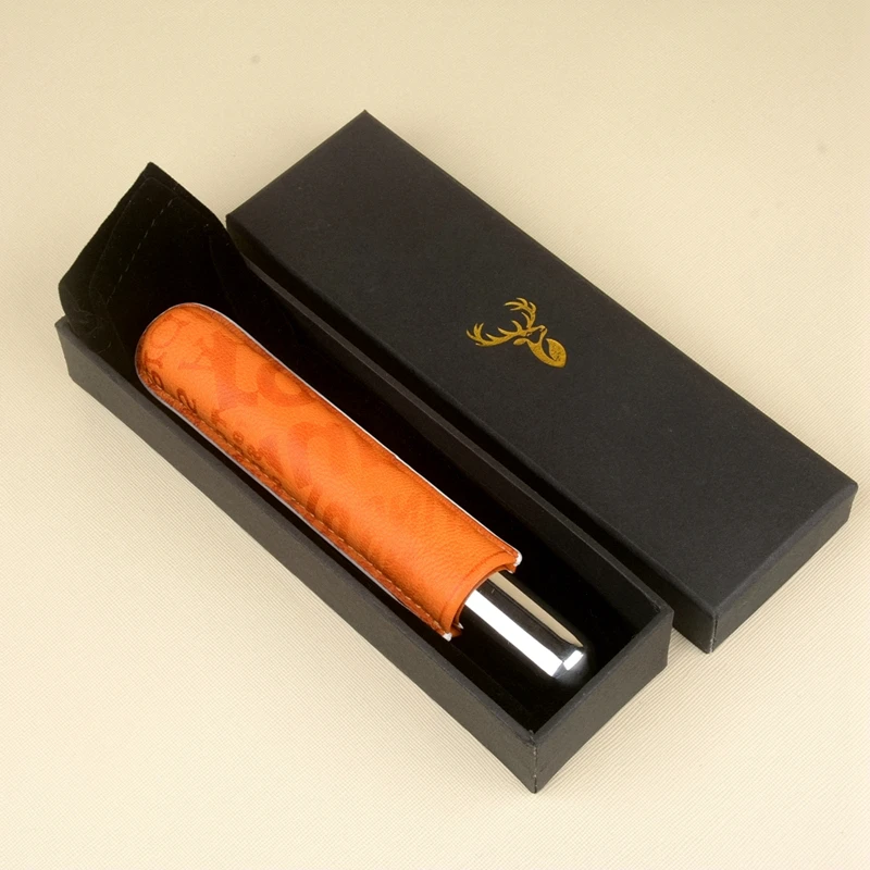 Оранжевая овечья кожа сигара реальная трубка для сигар держатель из нержавеющей
