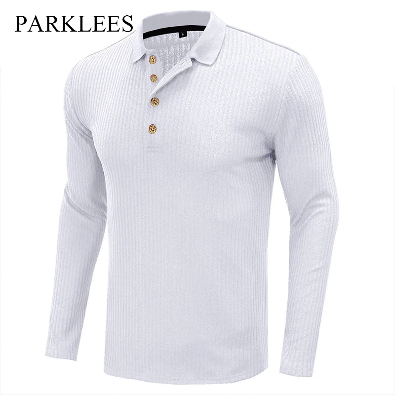 

Parklees Mens White Basic Muscle Polo Shirts Casual Slim Fit Stretch Golf Polo T Shirts Fashion Plain High Quality Fitness Polos