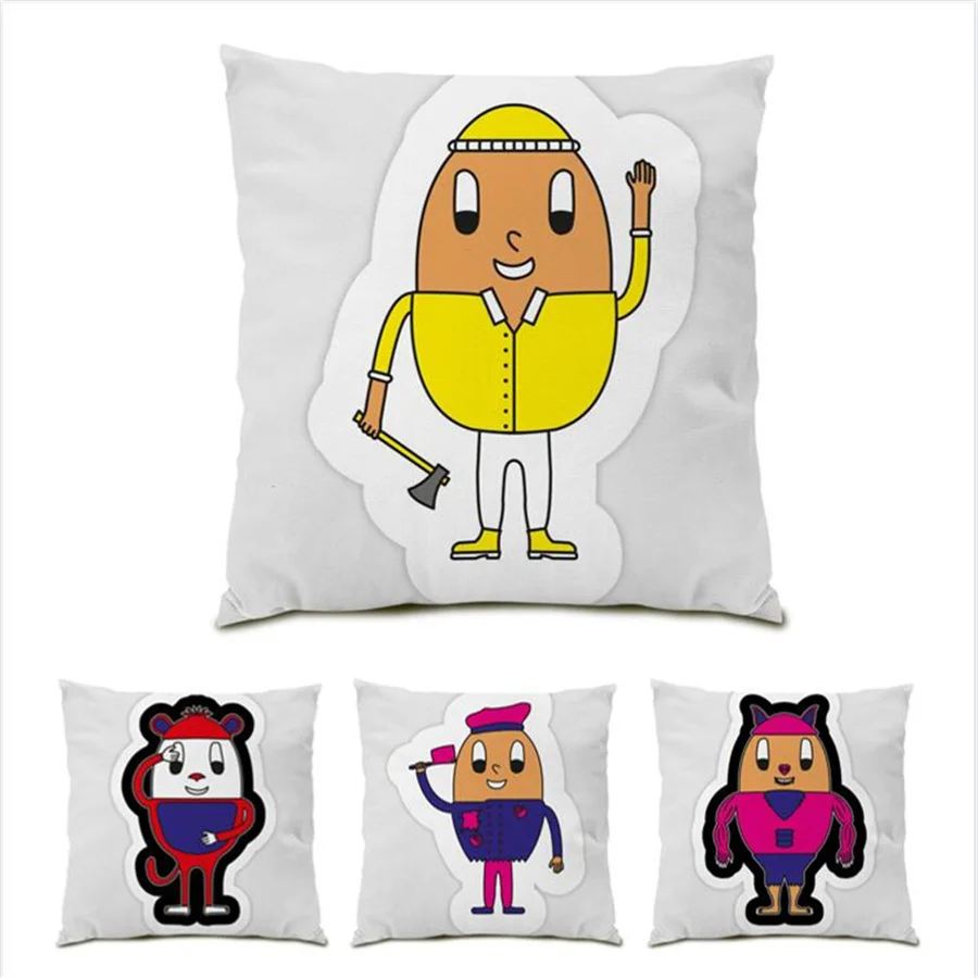

Cartoon Cushions Covers 45x45 Pattern Gift Home Sofas Decorative Funny Cute Abstract Polyester Linen Velvet Pillow Cases E0189