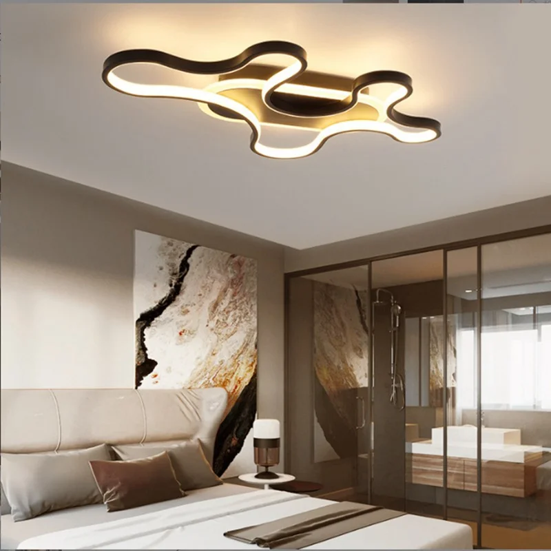 

Современная Скандинавская умная Потолочная люстра с дистанционным управлением, подходящая для гостиной, спальни, столовой, кабинета, простая внутренняя люстра