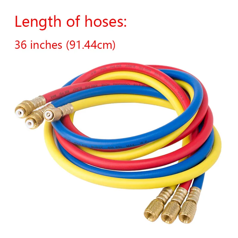 

1M Free Delivery 36" A/C Charging Hose Set for HVAC Air Condition Refrigerant R12 R22 R502 R134A R410 R404 R410a