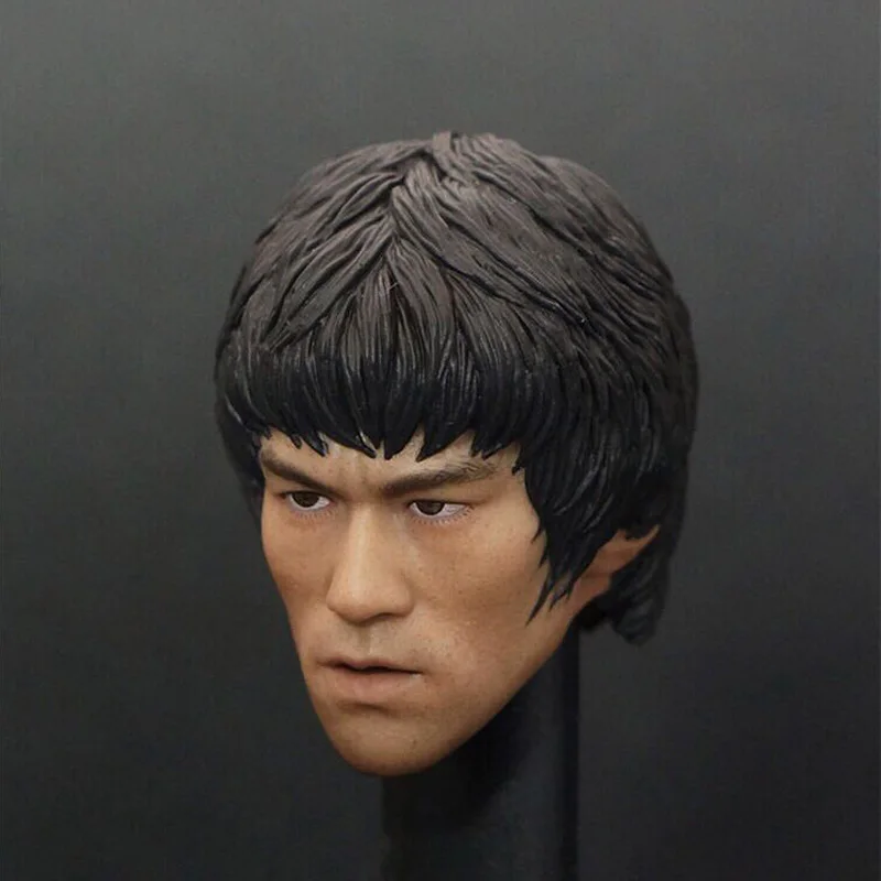 Голова в масштабе 1/6 голова Брюса Ли резная модель игра убийца для меня 12-дюймовой
