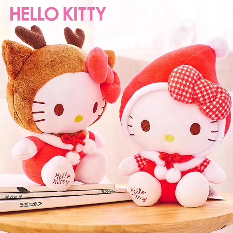 

Christmas Hello Kitty Doll Plush Toy Anime Cartoon Cute Exquisite Soft Creative Santa Hat Elk Cat Fashion Boy Girl Student Gift