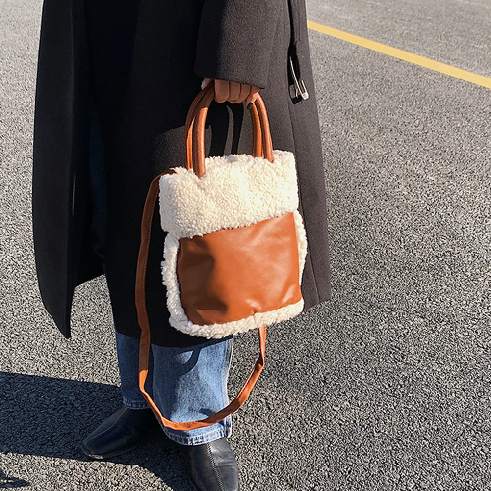 Женская сумка-мессенджер Плюшевые Пушистые маленькие сумочки стеганые меховые