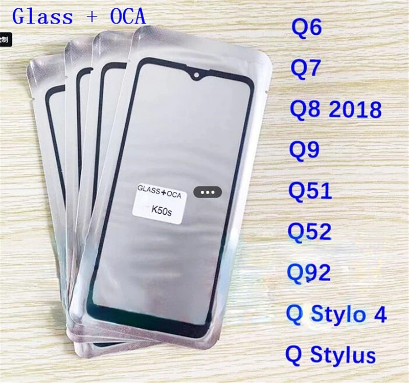 Передняя внешняя линза + OCA для LG Q Stylo 4 Stylus Q70 Q51 Q52 Q92 Q6 Q7 Q8 2018 Q9 панель стекло сенсорный экран ЖК