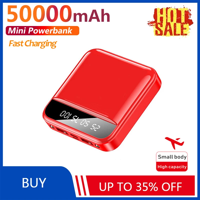 

Mini Power Bank 50000mAh Portable External Battery 2USB Mobile Phone Charger Digital Display for IPhone Xiaomi Samsung