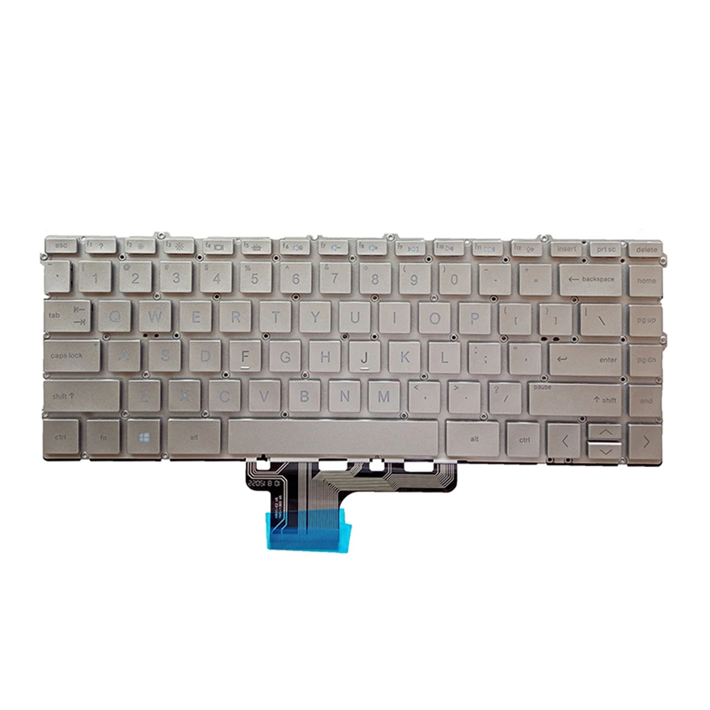 Silver Efficient Input Device Gaming Key Board With Backlit Keypads Replacement For Hp Spectre 13-aw