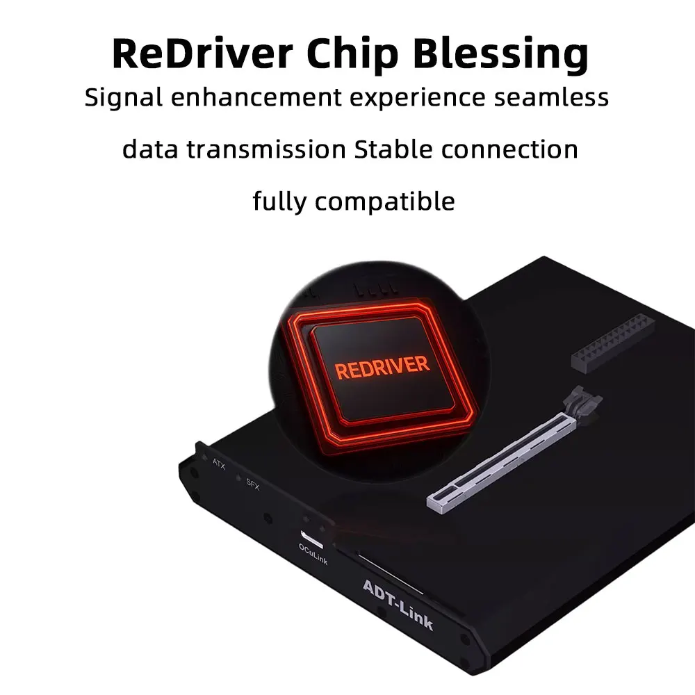 Фото ADT-Link F9G OCuLink PCIe4.0X4 Док-станция для внешней видеокарты ATX 500 Вт Док-станция для интерфейса M.2 NVMe №3