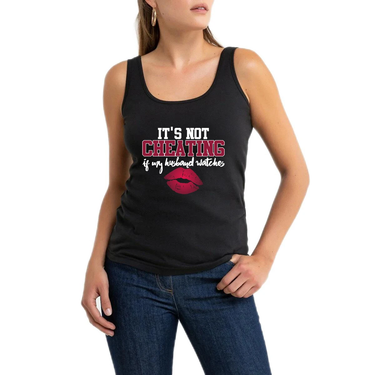 Это не обманывает мой муж часы дизайн майка сексуальная жена юмор футболка без