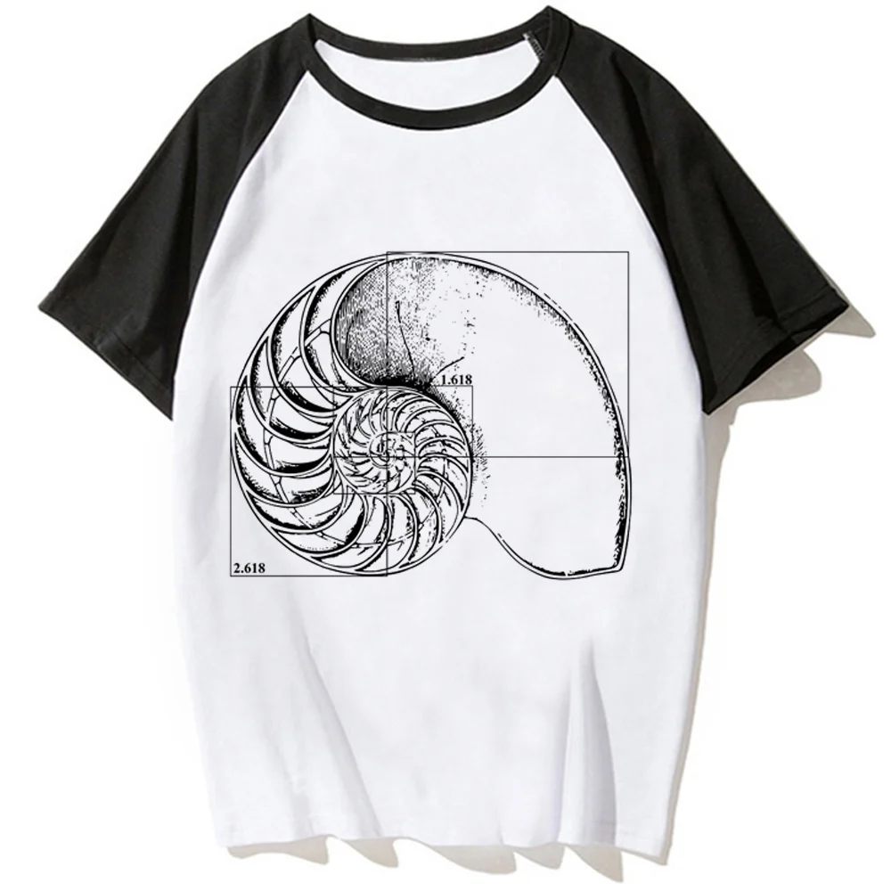 

Футболка Fibonacci on a nautilus shell женская забавная уличная одежда Манга футболка для девушек Графический аниме одежда с изображением комиксов