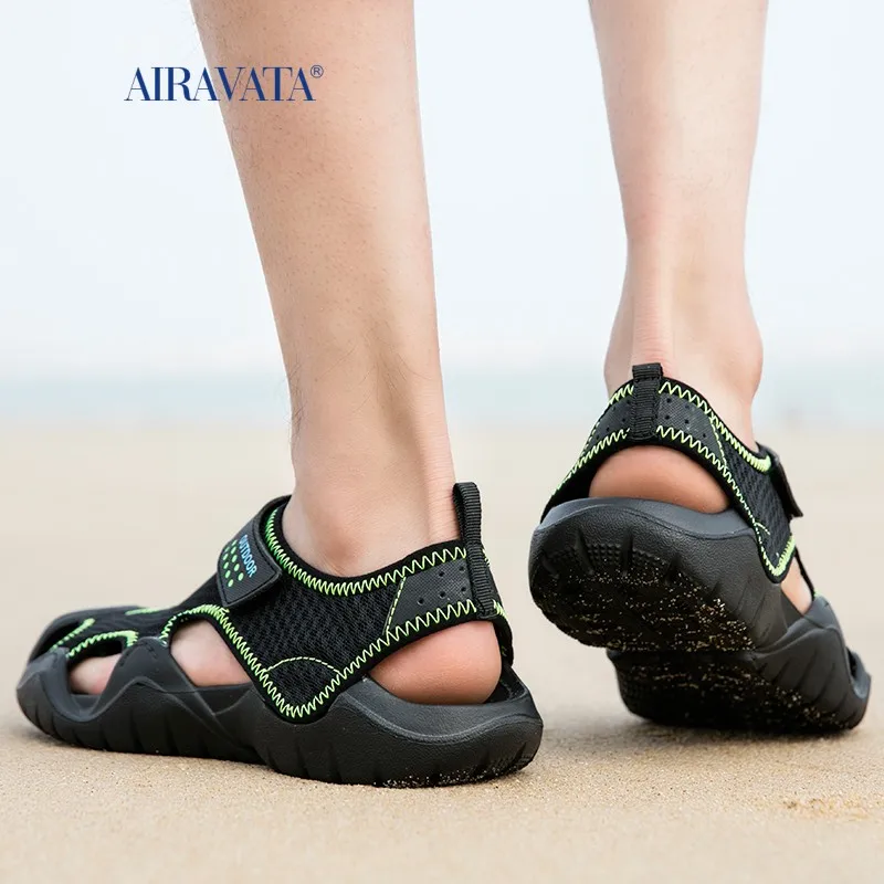 Summer New Mens Sandals  Mesh Deck Lightweight Beach Sandals Fisherman Shoes for Hiking Wading Fishing Beach Shoes