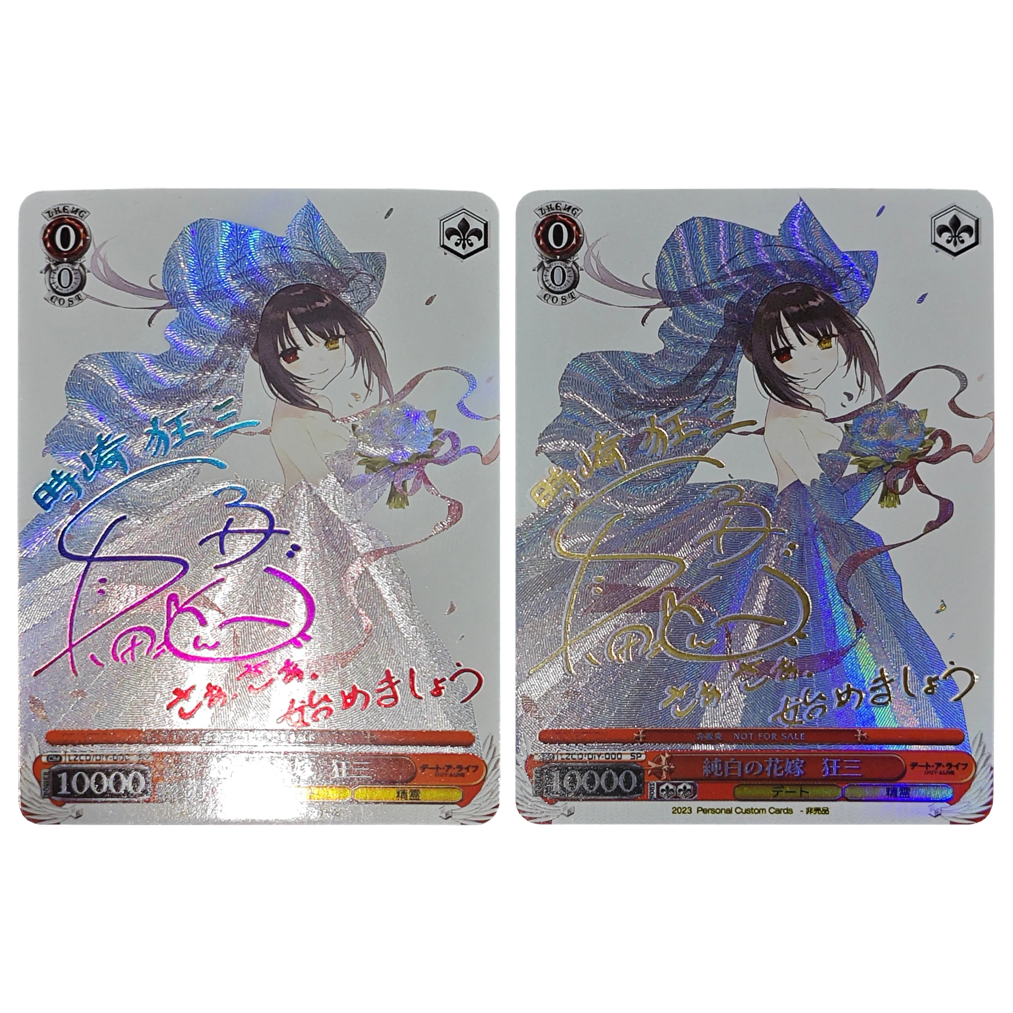 

Date A Live Tokisaki Kurumi Refractive Hot Stamping Signature Flash Cards Classic Anime Collection Cards Gift Toy