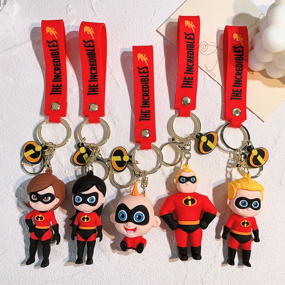 

Disney Anime The Incredibles Cartoon Figures Keyrings Mr. Incredible Keychain for Car Decoration Pendant for Kids Toys Gifts