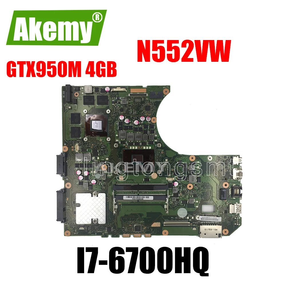 

N552VW motherboard I7-6700HQ GTX950M-4G For Asus N552VW N552VX N552V N552 Laptop motherboard N552VW mainboard N552VW motherboard