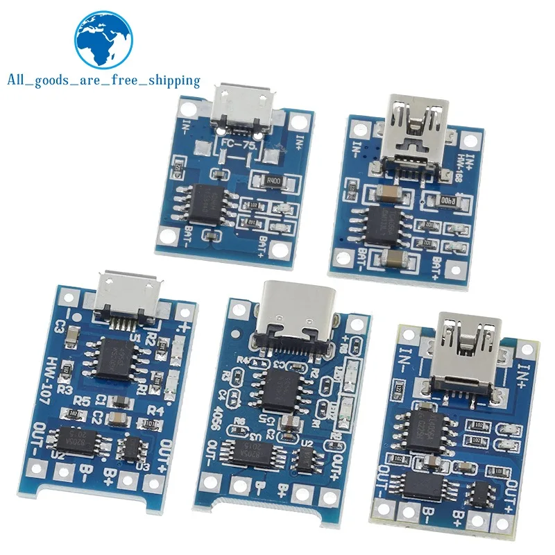 Зарядная плата TP4056 с Micro USB 5 В 1A 18650 шт