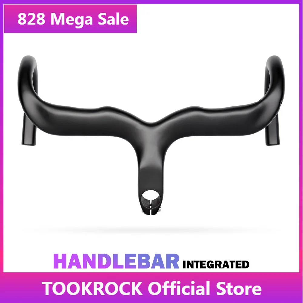 

No Logo Bicycle Handlebar Carbon Handlebar Integrated Road 28.6mm Integrated Bike Carbon Road Handlebar