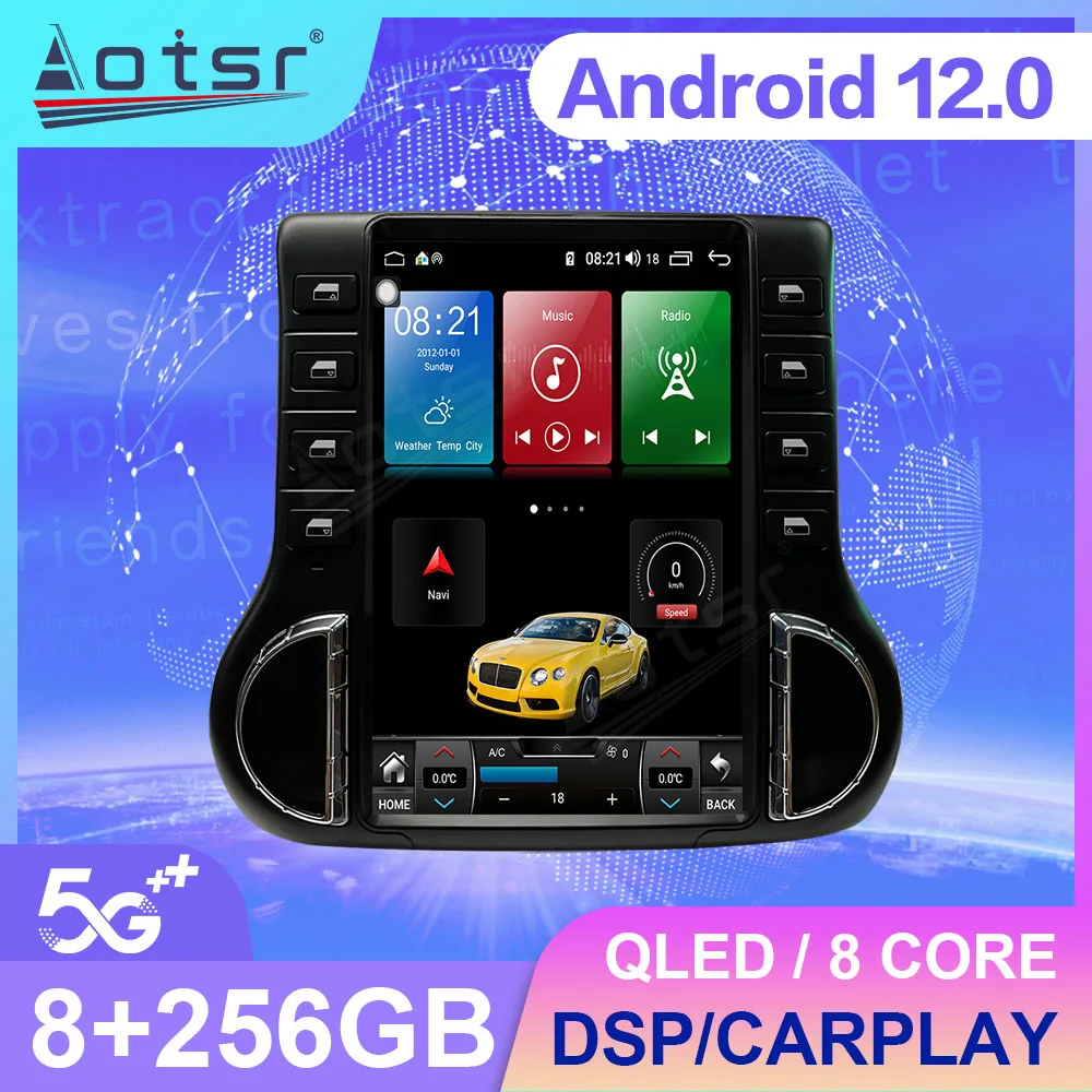 Android 13 256G Tesla стильное автомобильное радио для Jeep Wrangler 3 JK 2011-2017 Carplay GPS SIM стерео