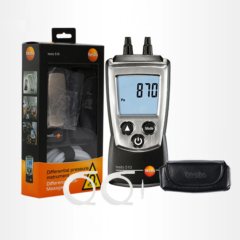 Фото Testo 510 линейный манометр воздуха 0-100 hPa Цифровой Дифференциальный Манометр измерительные инструменты 500mbar №2