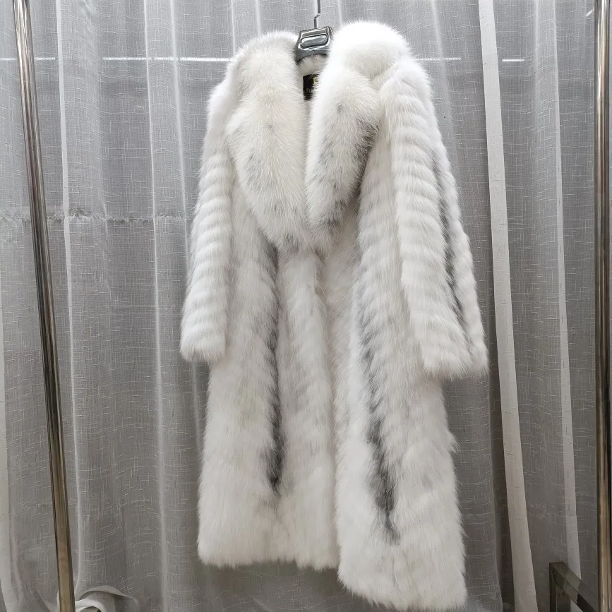 2023 Women Winter Coat  X-long Luxury Clothes Natural Fluffy Fur Jacket Real Fox Fur Coat Ladies Fashion Streetwear Hot