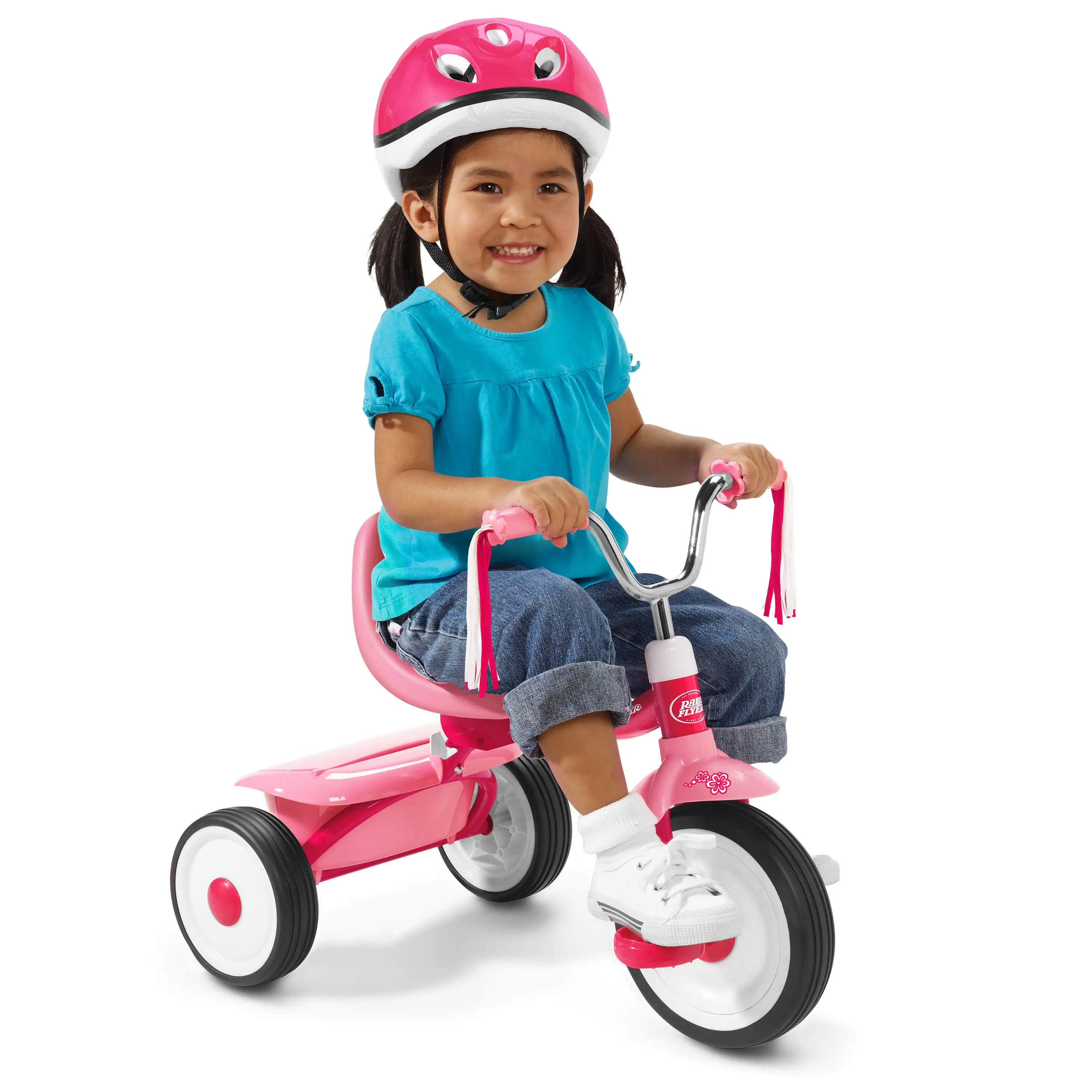

Ready to Ride Folding Trike, Fully Assembled, Pink, Beginner Tricycle for Kids