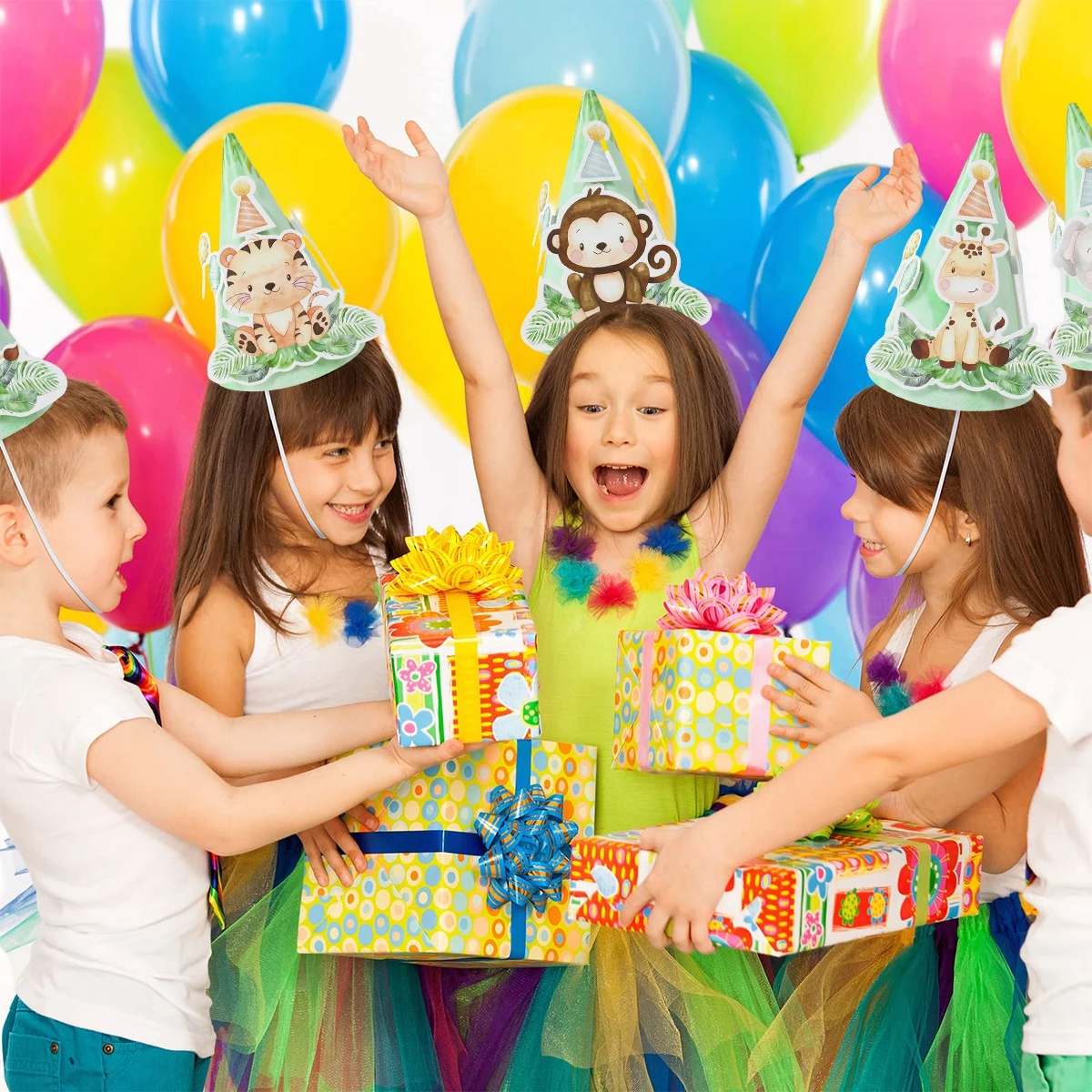 Шляпа в виде джунглей с животными на день рождения корона сафари дикое украшение