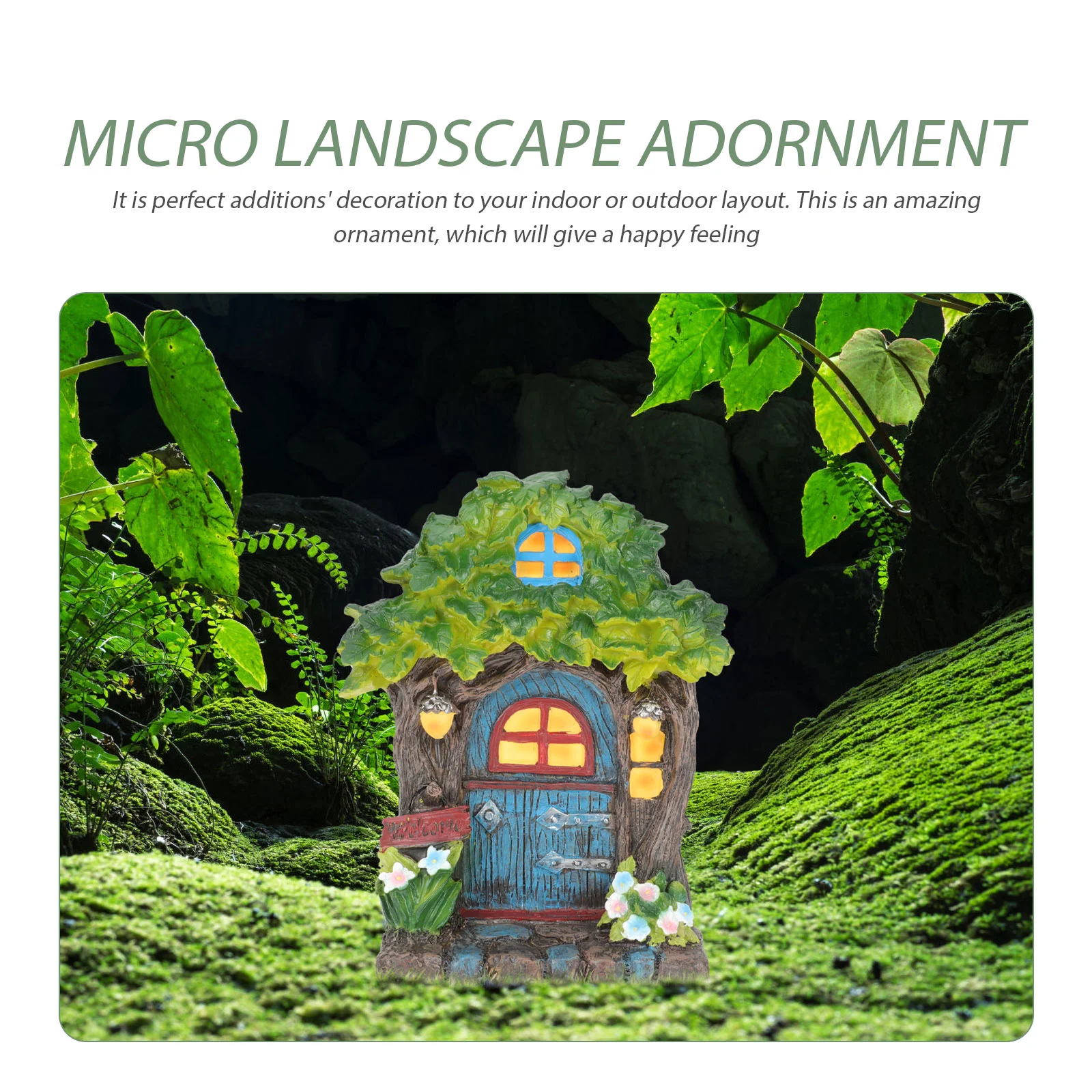 

Miniature Door House Fairy Decor Garden Elf Sculpture Decoration Mini Ornament Ornaments Park Craft