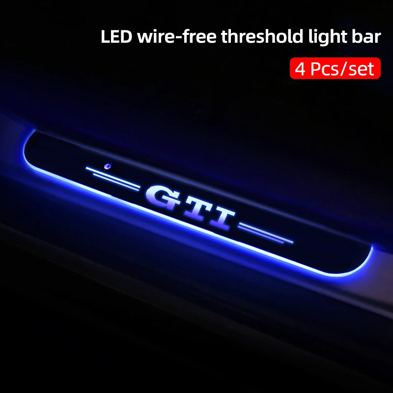 

For GTI VW Polo Golf R400 TCR MK2 MK4 MK5 MK6 MK7 Car Wireless LED Ambient Light Auto Scuff Plate Pedal Door Sill Pathway Light